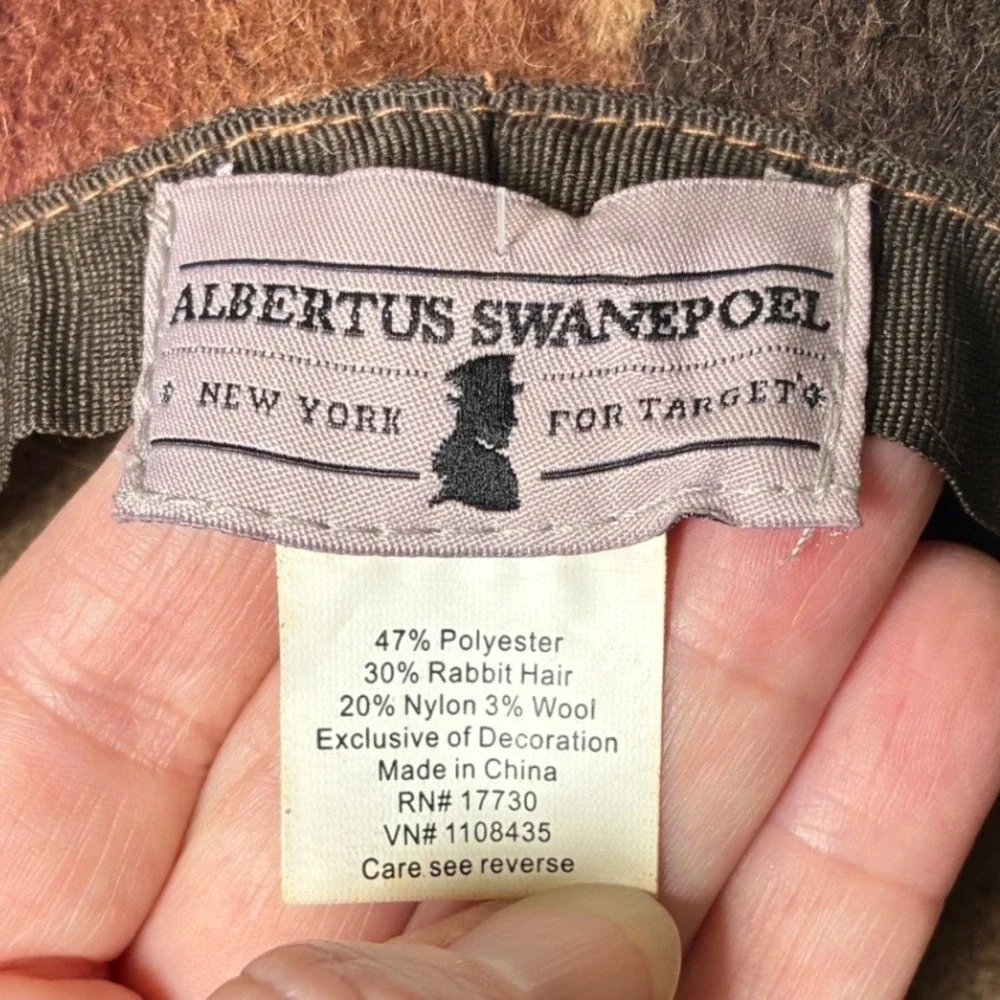 Albertus Swanepoel for Target Patchwork Wool Rabbit Hair Cloche Bucket Hat OS
